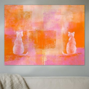 Katze im Spiegel Acrylgemälde von Karen Kaspar