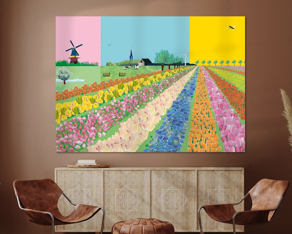 Voorbeeld van het werk in een kamer