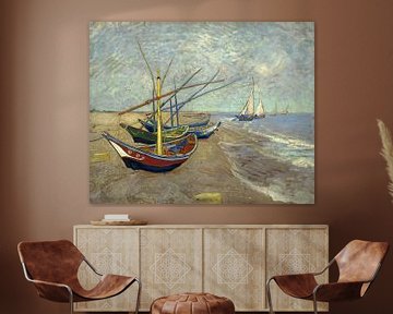 Vincent van Gogh. Vissersboten op het strand van Les Saintes-Maries-de-la-Mer, 1888