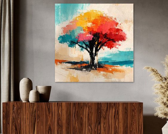 Voorbeeld van het werk in een kamer