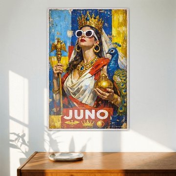 Painting of the goddess Juno with a peacock. by Johannes