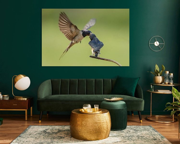 Voorbeeld van het werk in een kamer