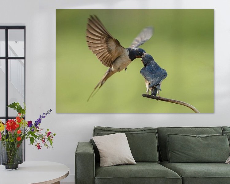 Voorbeeld van het werk in een kamer