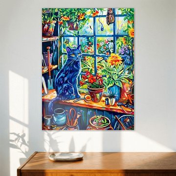 Cat sitting on Garden House Windowsill