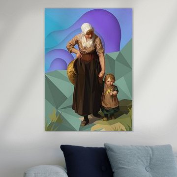 Mother and Child Strolling in the Dunes by Low Profile