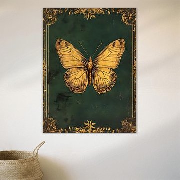 Vintage gouden vlinder