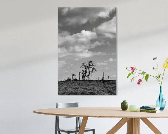 Voorbeeld van het werk in een kamer