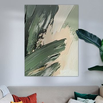 Abstrakte Kunst mit grünen Texturen