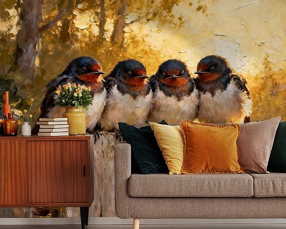Voorbeeld van het werk in een kamer