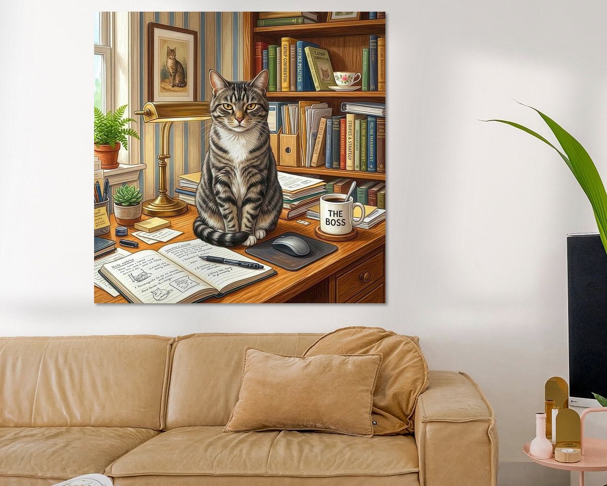 Voorbeeld van het werk in een kamer