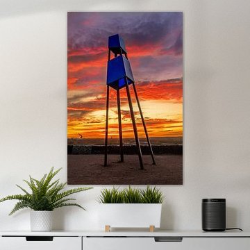 Les Gardiens de la Lumière – Coucher de soleil sur le terril de Großes Holz à Bergkamen sur Frank Heldt