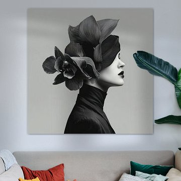 Floral Silhouette – Modernes skulpturales Porträt