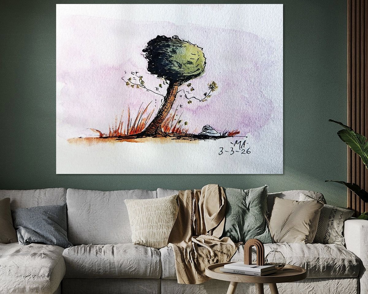 Voorbeeld van het werk in een kamer