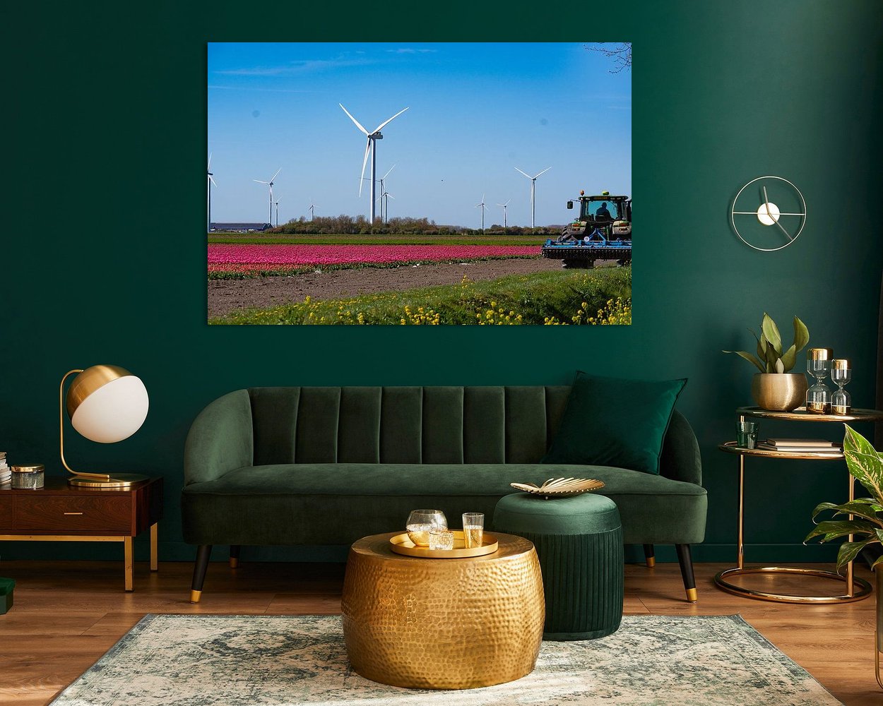 Voorbeeld van het werk in een kamer