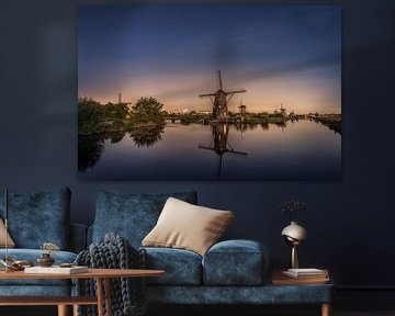 Kinderdijk by night by Michiel Buijse