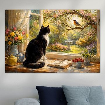 Katze und Vogel