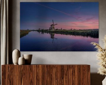 Sonnenuntergang am Kinderdijk von Michiel Buijse