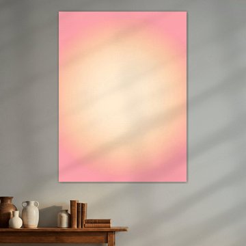 Décoration murale minimaliste rose avec dégradé pêche clair sur Dina Dankers