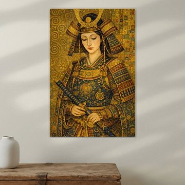Gemälde einer japanischen Samurai-Frau.