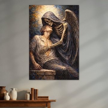 De kus des doods schilderij. van Johannes