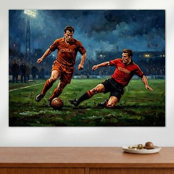 Belgium vs Netherlands Soccer Painting