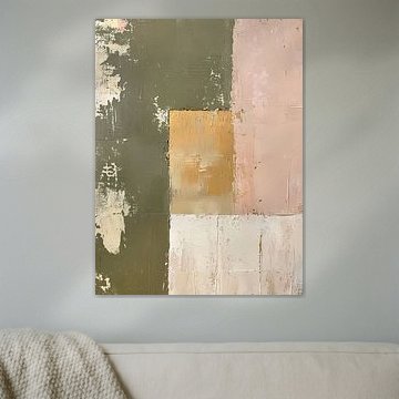 Art abstrait aux textures roses et vertes