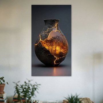 Der Wald in einer Steinvase