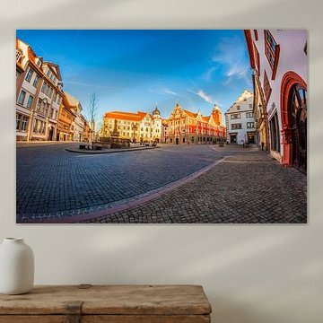Gotha Market Square with the Town Hall – Historic square architecture in the town centre by Mixed media vector arts