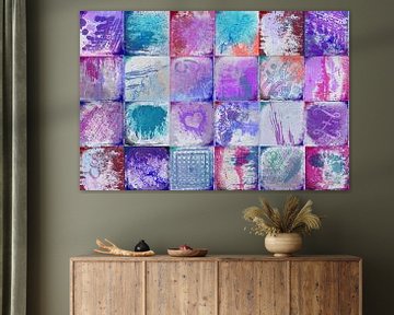 Collage mit lila Farben von Rietje Bulthuis