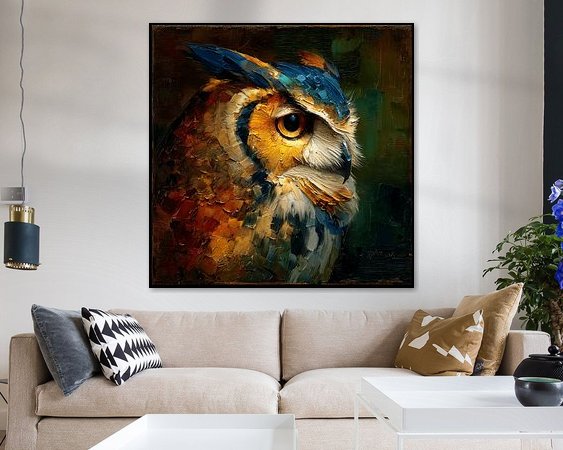 Voorbeeld van het werk in een kamer