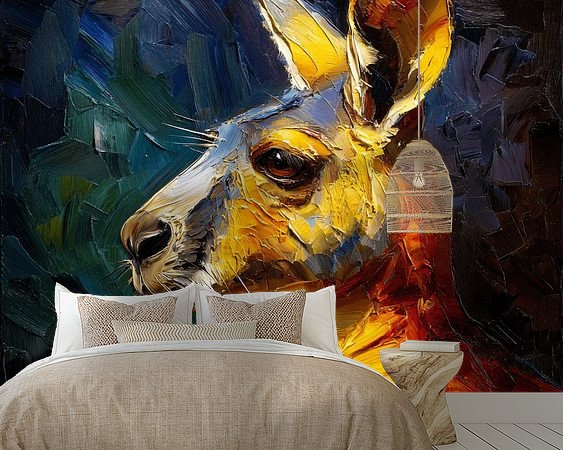 Voorbeeld van het werk in een kamer