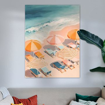 Szene mit Sonnenschirmen am Strand von IamHome Studio