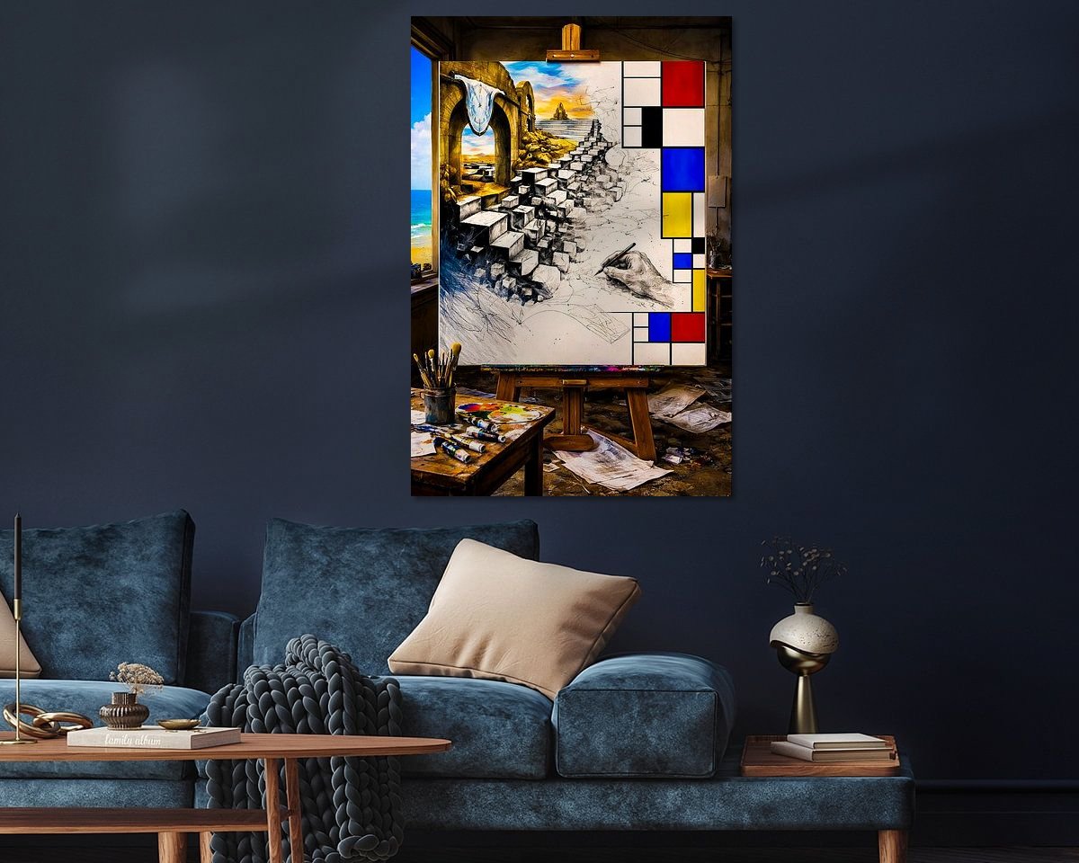 Voorbeeld van het werk in een kamer
