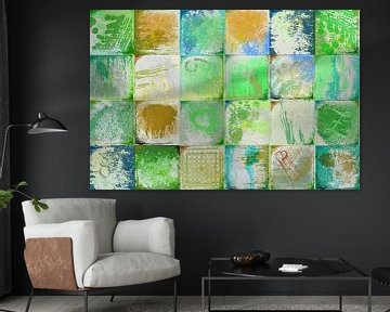 Collage mit Grün und Gold von Rietje Bulthuis