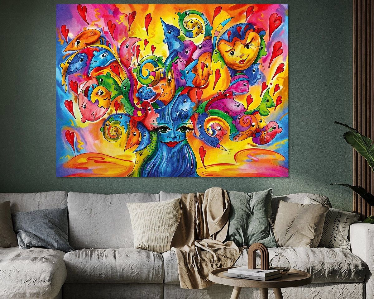 Voorbeeld van het werk in een kamer