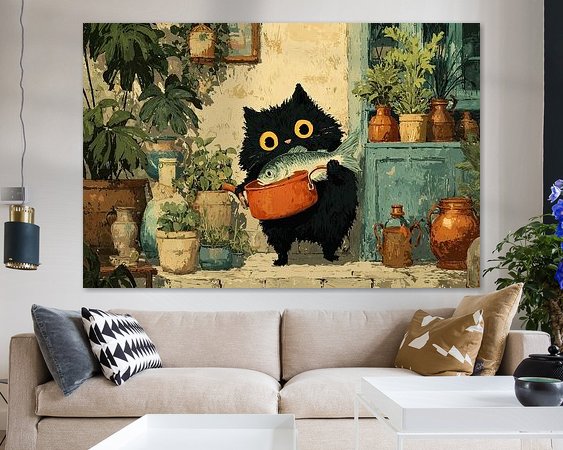 Voorbeeld van het werk in een kamer
