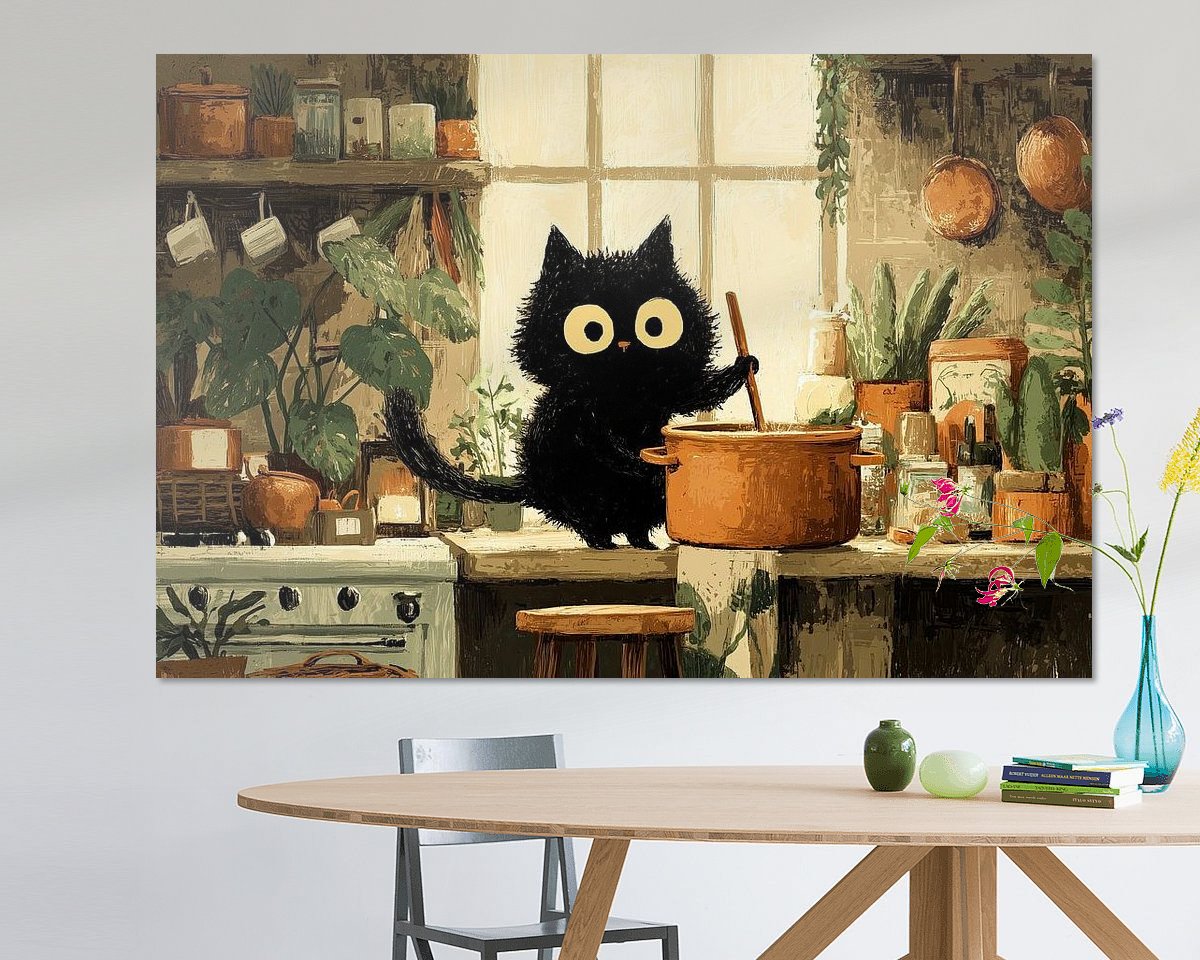 Voorbeeld van het werk in een kamer