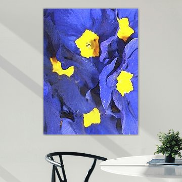Floral Conversations in Blue and Yellow