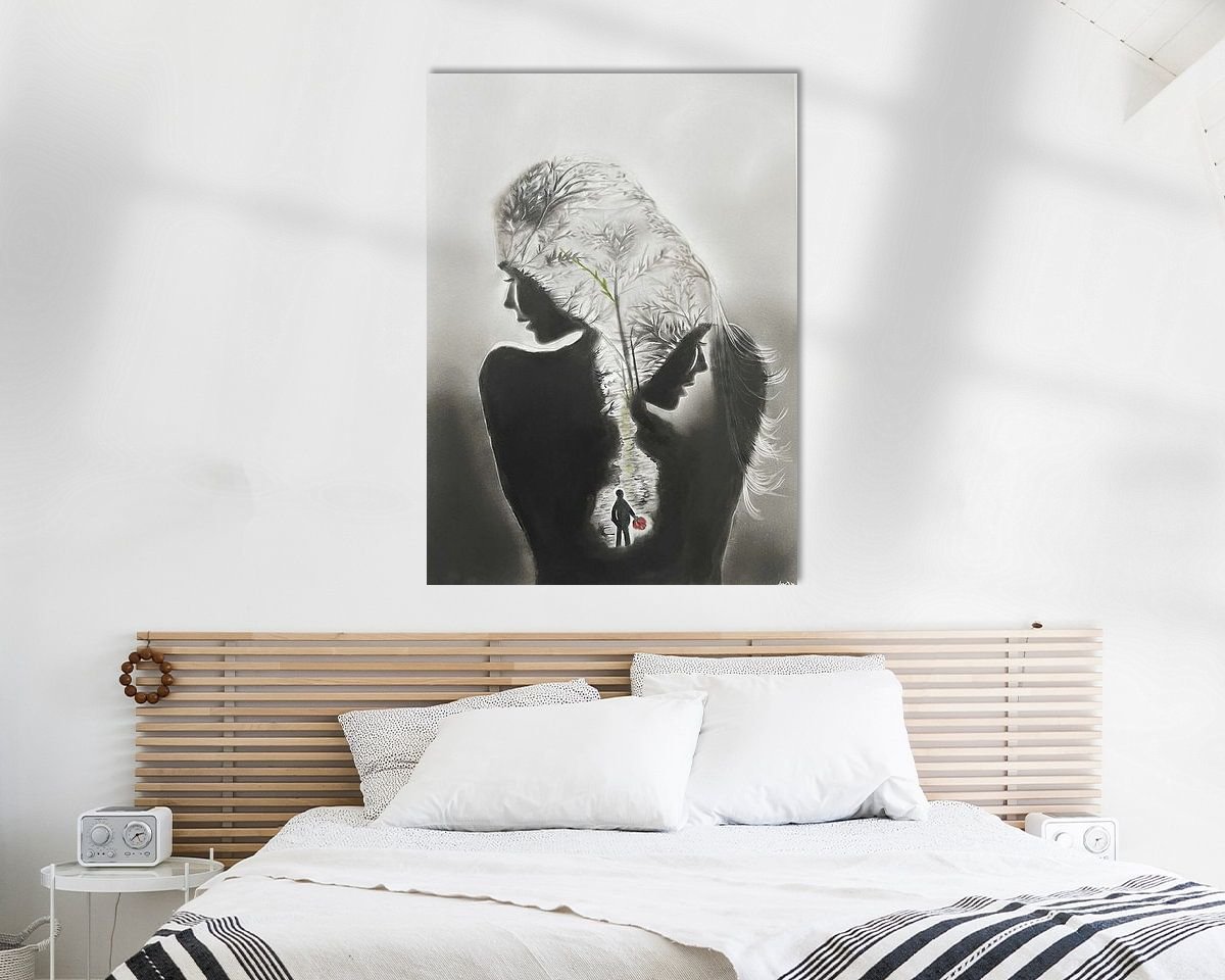Voorbeeld van het werk in een kamer