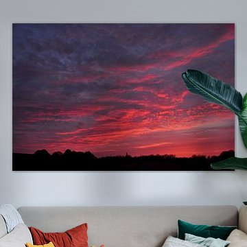 Rosa Wolken bei Sonnenuntergang