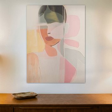 Abstract portrait in soft pastel colours by Studio Allee