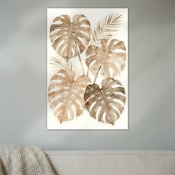 Monstera-Garten – Tropische Blätter in Erdtönen von Kristin M