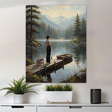 Rustige overpeinzingen aan het lege meer van Regan Frederick