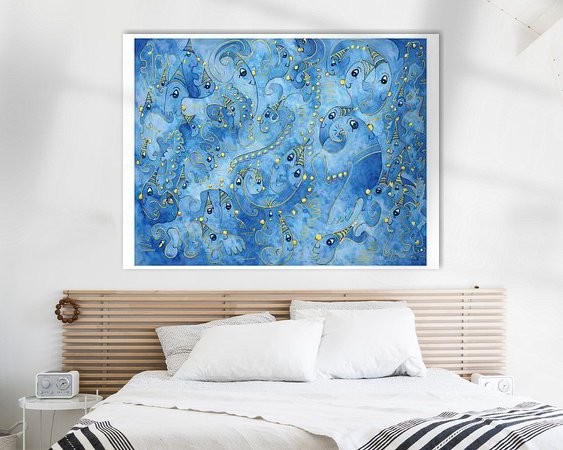 Voorbeeld van het werk in een kamer