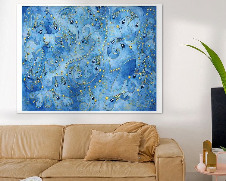 Voorbeeld van het werk in een kamer