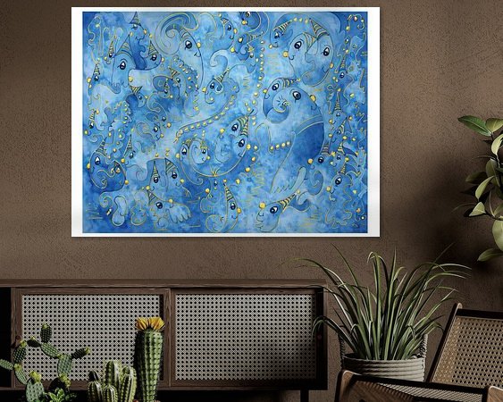 Voorbeeld van het werk in een kamer