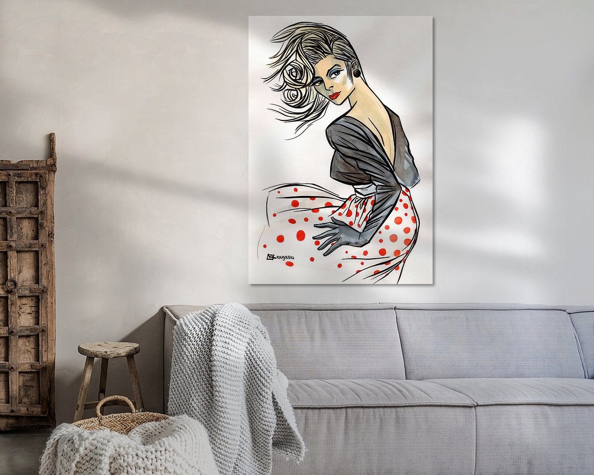 Voorbeeld van het werk in een kamer