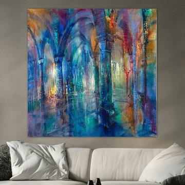 Säulenhalle im blauen Licht von Annette Schmucker