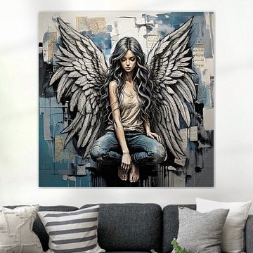 Stoere Engel in Jeans – Urban Angel Art | Tijdloos, Fashion & Mystiek van Emiel de Lange