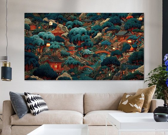 Voorbeeld van het werk in een kamer